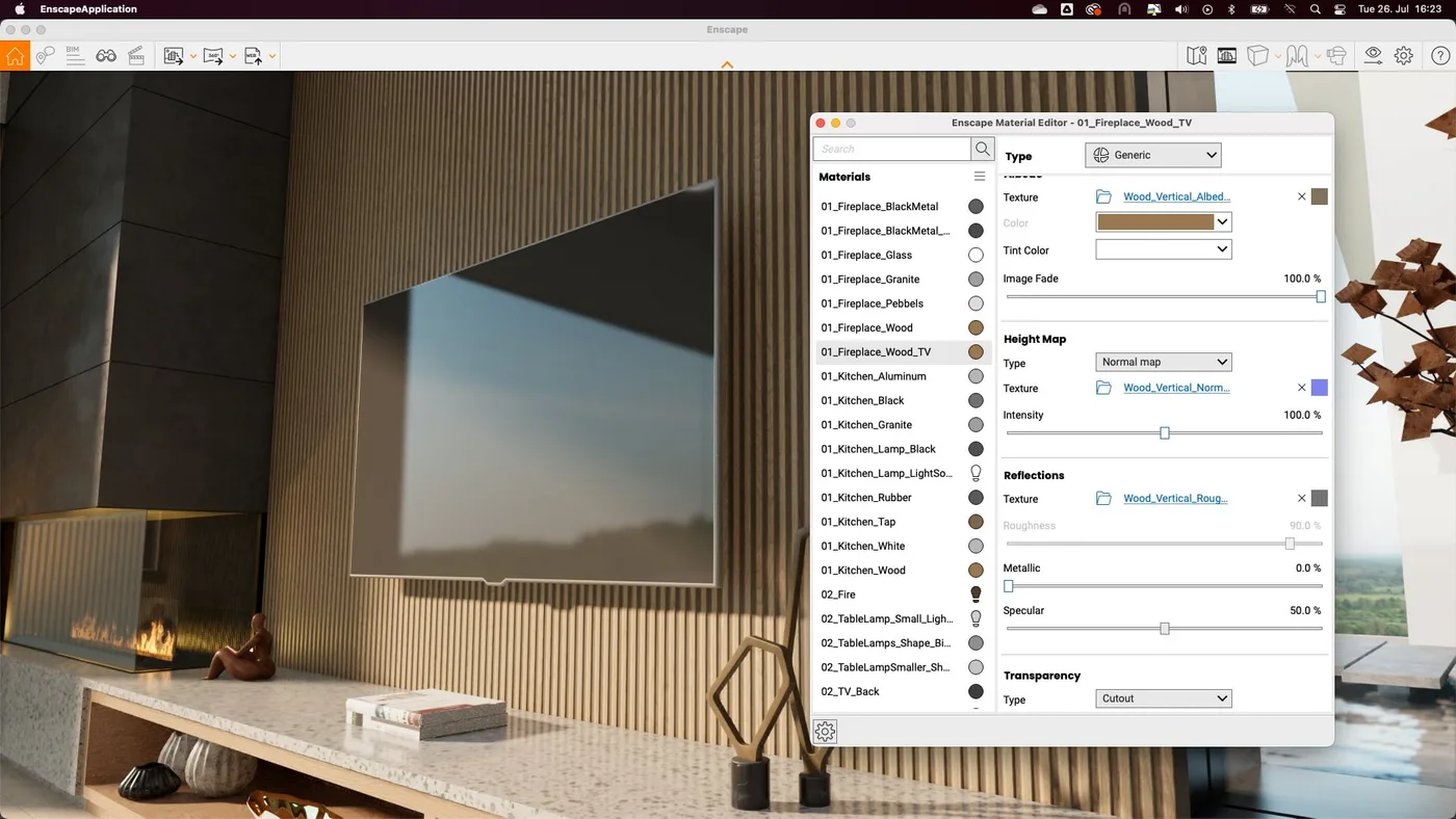 Enscape's UI Material Editor