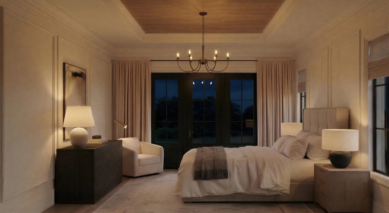 Photorealistic bedroom and interior renders created with the FOCUSED workflow