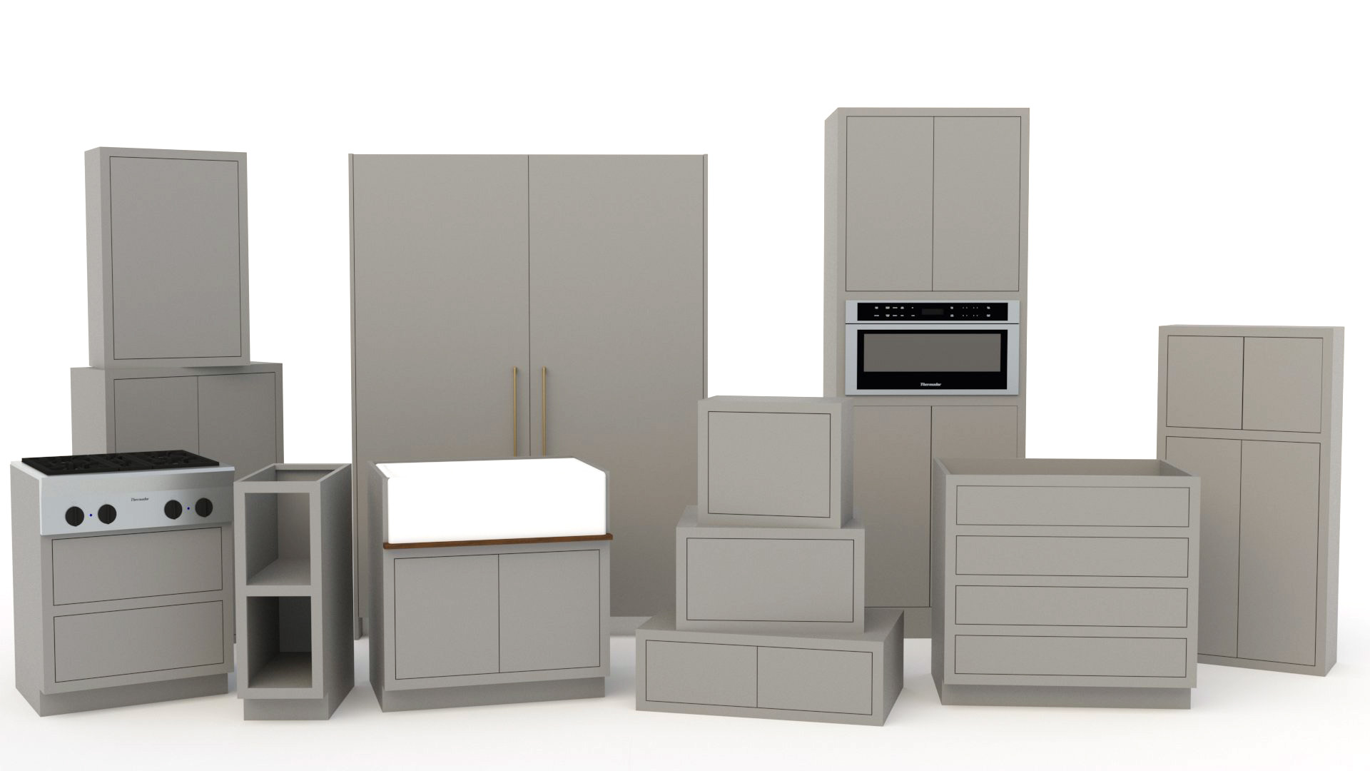 Flat-Panel Inset Shaker cabinet pack